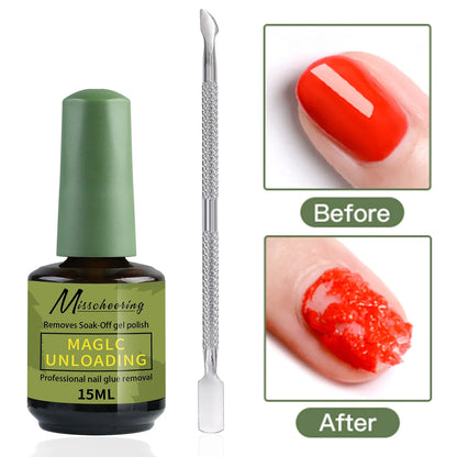 Misscheering 15ml Magic Fast Nail Gel Polish Remover Clean UV Soak Off Semi Permanent Varnish Nail Art Removal Tools Manicure