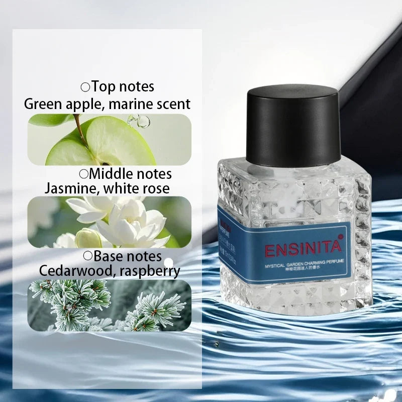 Blushimmer French Rivet Series perfume for women with floral scent, lasting Eau de Toilette, elegant bottle, and high-quality fragrance.