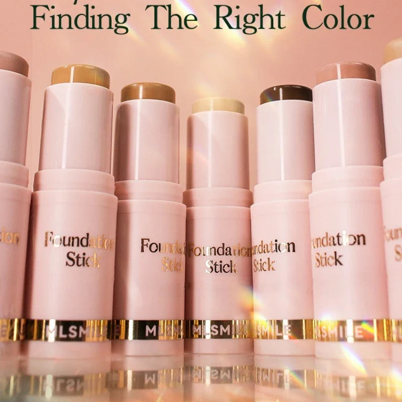 Blushimmer facial stick foundation for dark skin, full coverage, matte finish, oil-control concealer and primer in a sleek stick form