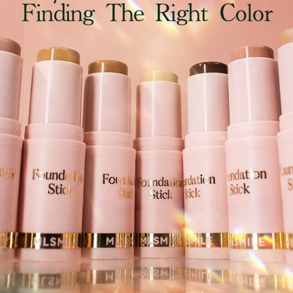 Blushimmer facial stick foundation for dark skin, full coverage, matte finish, oil-control concealer and primer in a sleek stick form