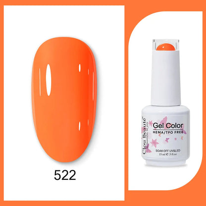 Blushimmer Clou Beaute 15ml red, black, white, green neon gel nail polish with velvet top coat and semi-permanent finish.