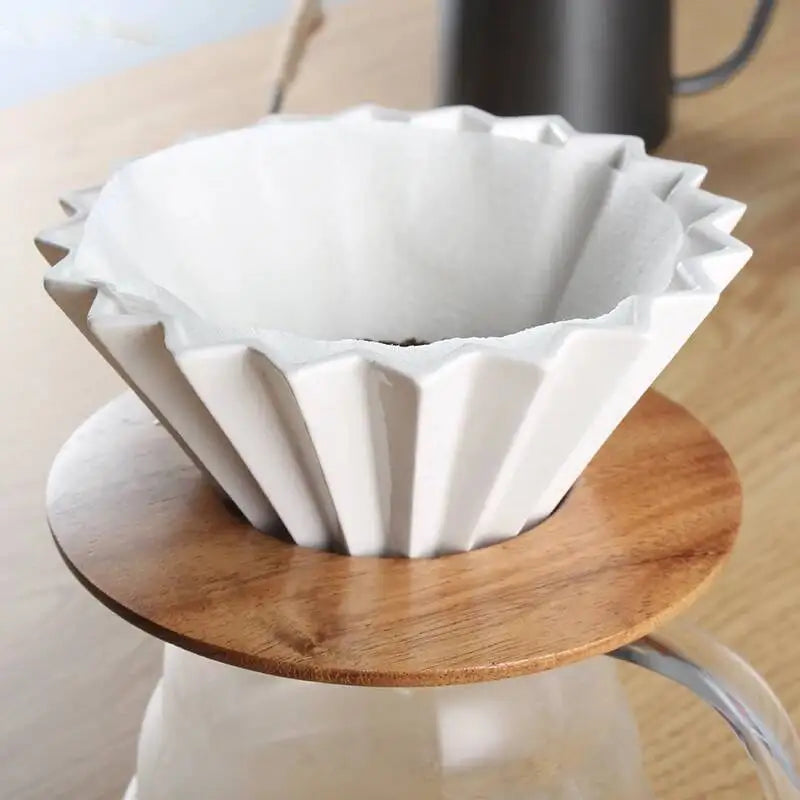 Ceramic Hand Brewing Coffee Dripper Pour Over Coffee Maker Handmade Origami Coffee Filter Cup Flower Shape Funnel Drip Cafe Cup