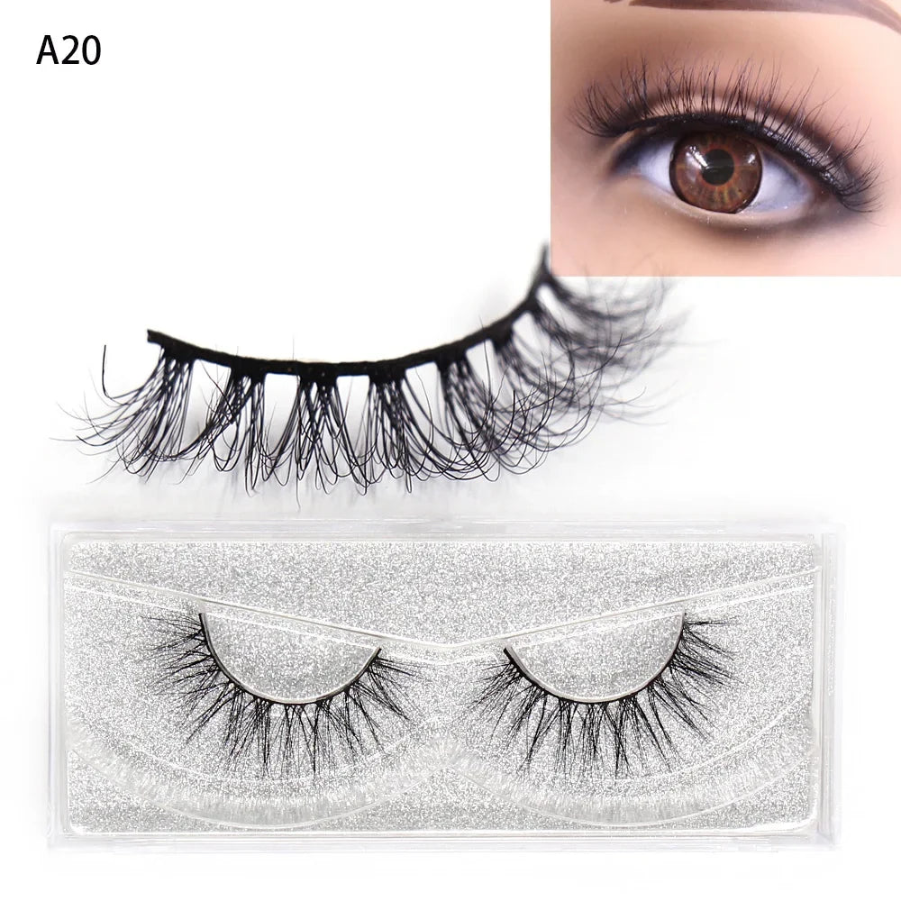Blushimmer LEHUAMAO 5D Mink Hair false eyelashes, wispy cross design, fluffy natural look, handmade eyelash extension tools.