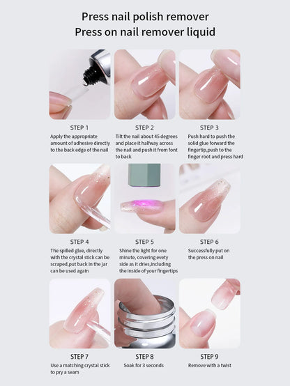 Blushimmer 80ml Magic Fast Nail Gel Polish Remover with UV soak-off, semi-permanent varnish removal tools for manicures.