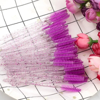 Set of 5/50 Blushimmer eyelash brushes and spoolers for applying false eyelashes, mascara, and eyebrow grooming tools.