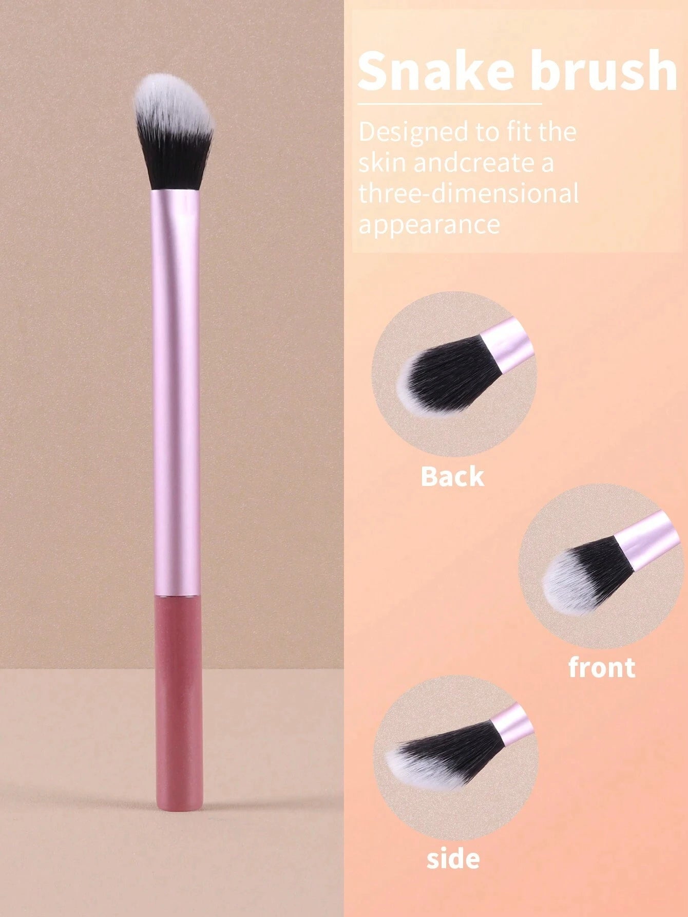 1pc Pink Eyeshadow Brush, Makeup Brush For Flat And Blending, Soft Bristles Won't Irritate Eyelids,Eyebrow Brush,Eyeshadow Brush