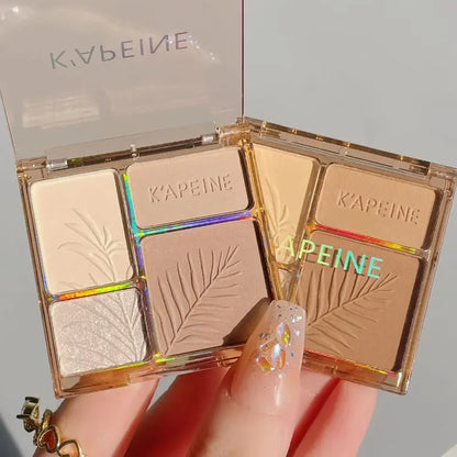 Blushimmer matte highlighter bronzers palette with four shades for face contouring, shading, and long-lasting makeup.