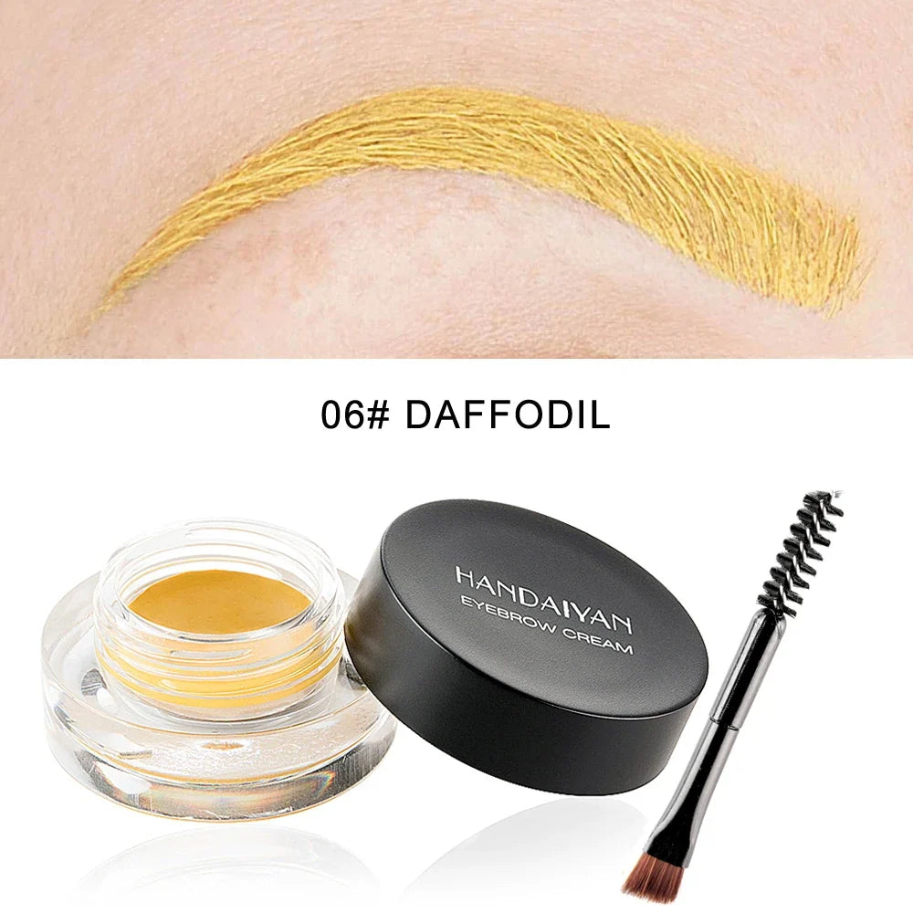 Blushimmer HANDAIYAN colorful eyebrow cream gel with brushes, high pigment, waterproof, long-lasting eyebrow tint for bold brows.