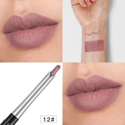 Blushimmer 17Colors portable matte lipstick pencil with natural, long-lasting, waterproof, moisturizing lip liner for women.