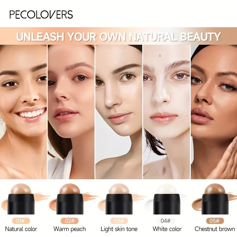 Blushimmer highlighter and contouring makeup stick featuring blush, bronzer, and concealer for natural 3D face makeup application