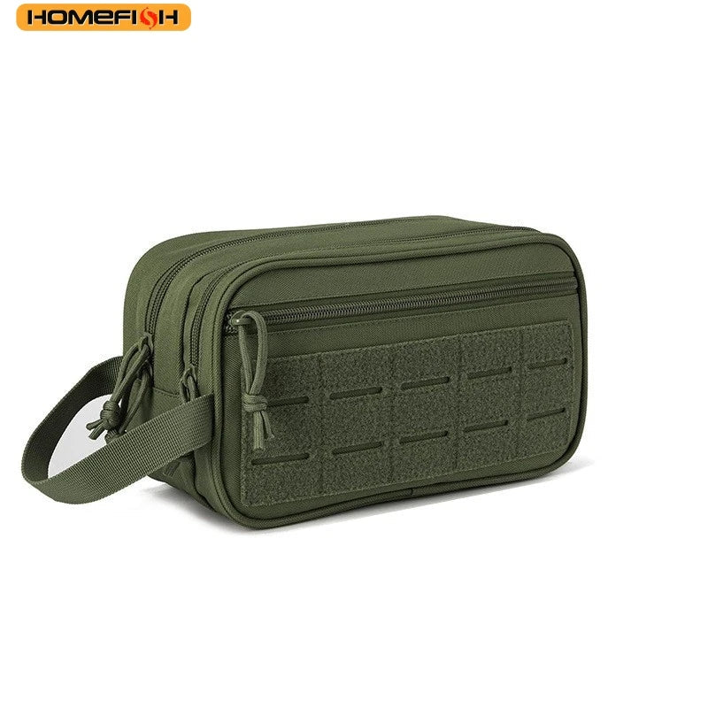 Blushimmer tactical toiletry bag for men with multiple Molle pouches, compact Dopp kit for shaving, travel, shower, and makeup essentials