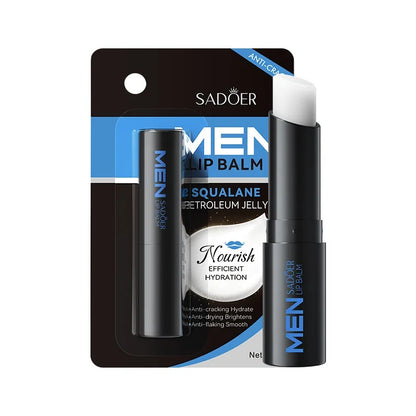 Blushimmer SADOER men's shark grass vaseline lip balm in a container, moisturizing and hydrating dry lips for autumn and winter.