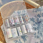 Blushimmer nail art transfer paper featuring plaid, star, and bird designs on nail foils for manicure decoration and stickers.