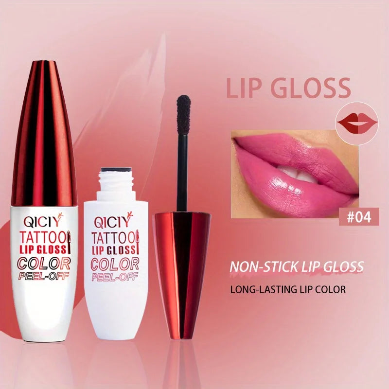Blushimmer peel-off matte lip gloss in natural mist shade, waterproof and long-lasting lipstick with lip stain and contour makeup.