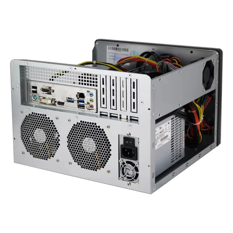 NAS-08 8-Bay NAS Case Storage Server Chassis, Micro-ATX / Mini-ITX, 8×3.5" HDD + 2.5" SSD, 1U / Flex PSU, Multi-Fan Cooling