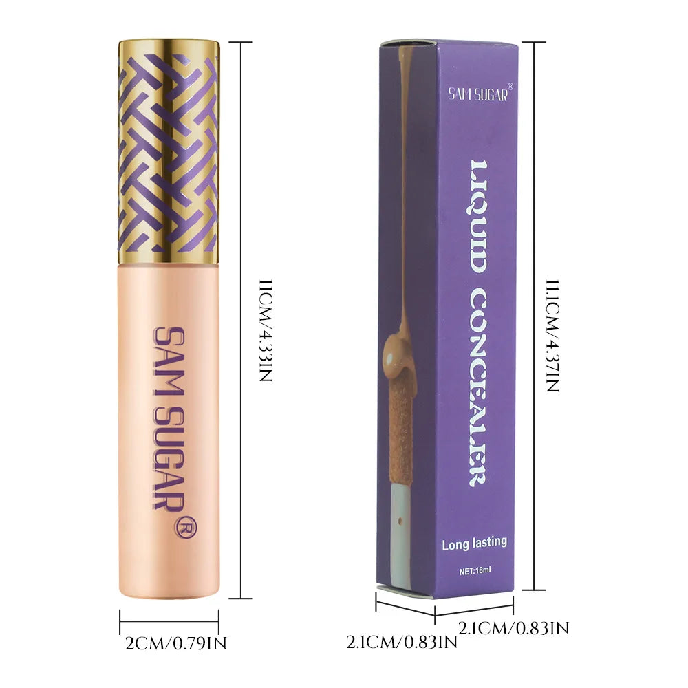 Blushimmer Sam Sugar Concealing & Repairing Liquid Foundation bottle, 18ml, with a sleek design and transparent label.
