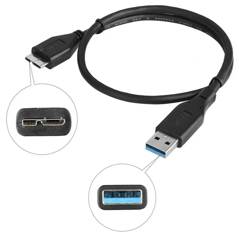 USB 3.0 Cable For SEAGATE BACKUP PLUS SLIM Portable External Hard Drive MicroUSB For WD Elements 2.5-inch Portable Hard Drive