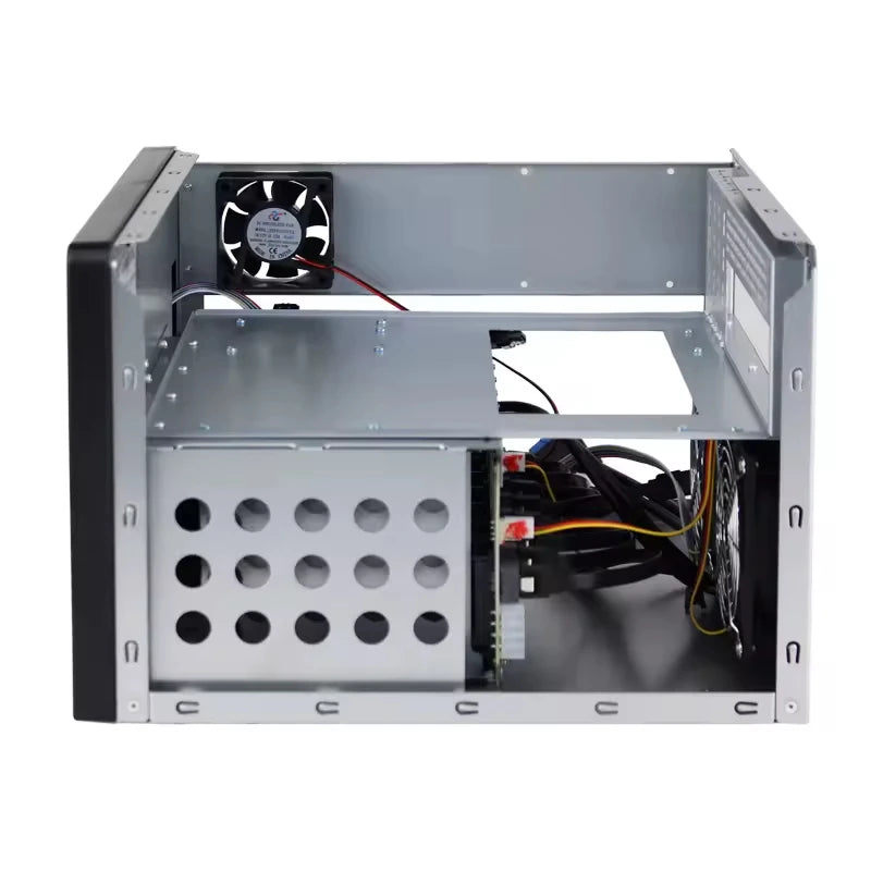 NAS-08 8-Bay NAS Case Storage Server Chassis, Micro-ATX / Mini-ITX, 8×3.5" HDD + 2.5" SSD, 1U / Flex PSU, Multi-Fan Cooling