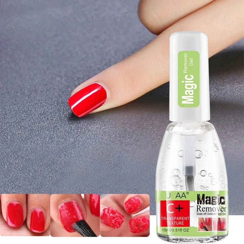 Blushimmer 15ml Magic Remover Gel for fast nail polish removal, soak-off UV LED safe cleaner, manicure and nail art tool