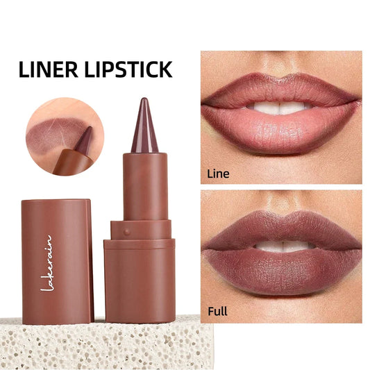 Blushimmer Lakerain matte black brown lip liner crayon with waterproof, non-sticky contouring lip makeup for defined lips