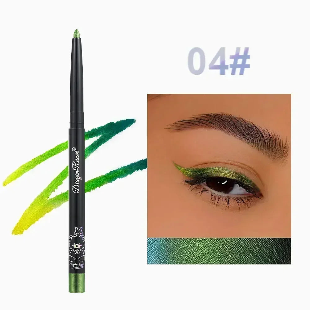 Blushimmer Glitter Aurora Eyeliner Pen with multi-chrome green and purple metallic finish, featuring shiny, shimmering eyeshadow pigment.