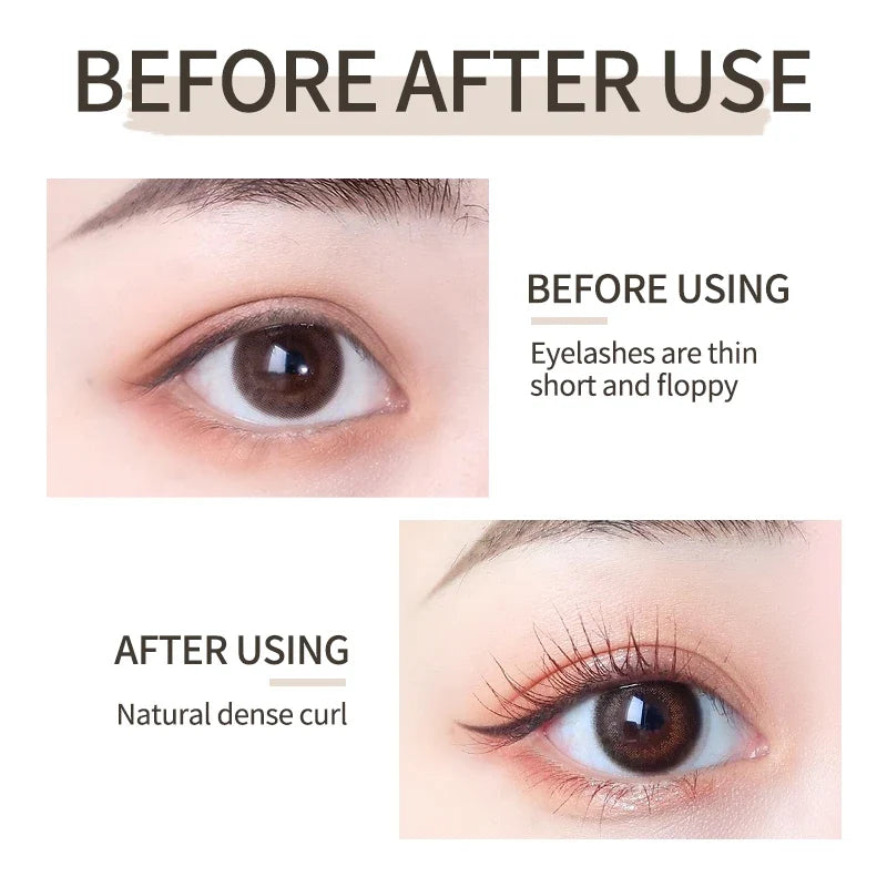 O'cheal 3D Silk Fiber Waterproof Mascara by Blushimmer in black, showing thickening and lengthening brush application.