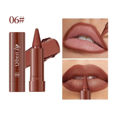 Blushimmer tapered lip liner pencil set with matte red and brown shades, waterproof, non-sticky lip makeup for contouring and lasting color.