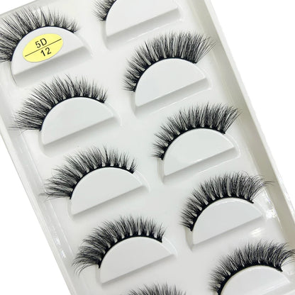 Set of 15 style 3D false eyelashes by Blushimmer featuring natural, thick faux mink, wispy soft eye lashes for makeup looks