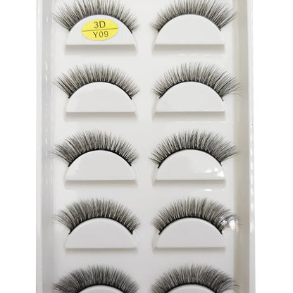 Five pairs of soft, wispy 3D mink false eyelashes by Blushimmer, featuring fluffy, natural-looking eye lashes in nine styles.