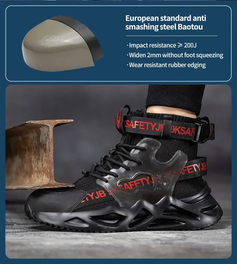 steel toe safety boots for men protective shoes industrial safety shoe woman light work shoes anti-puncture work safety sneakers