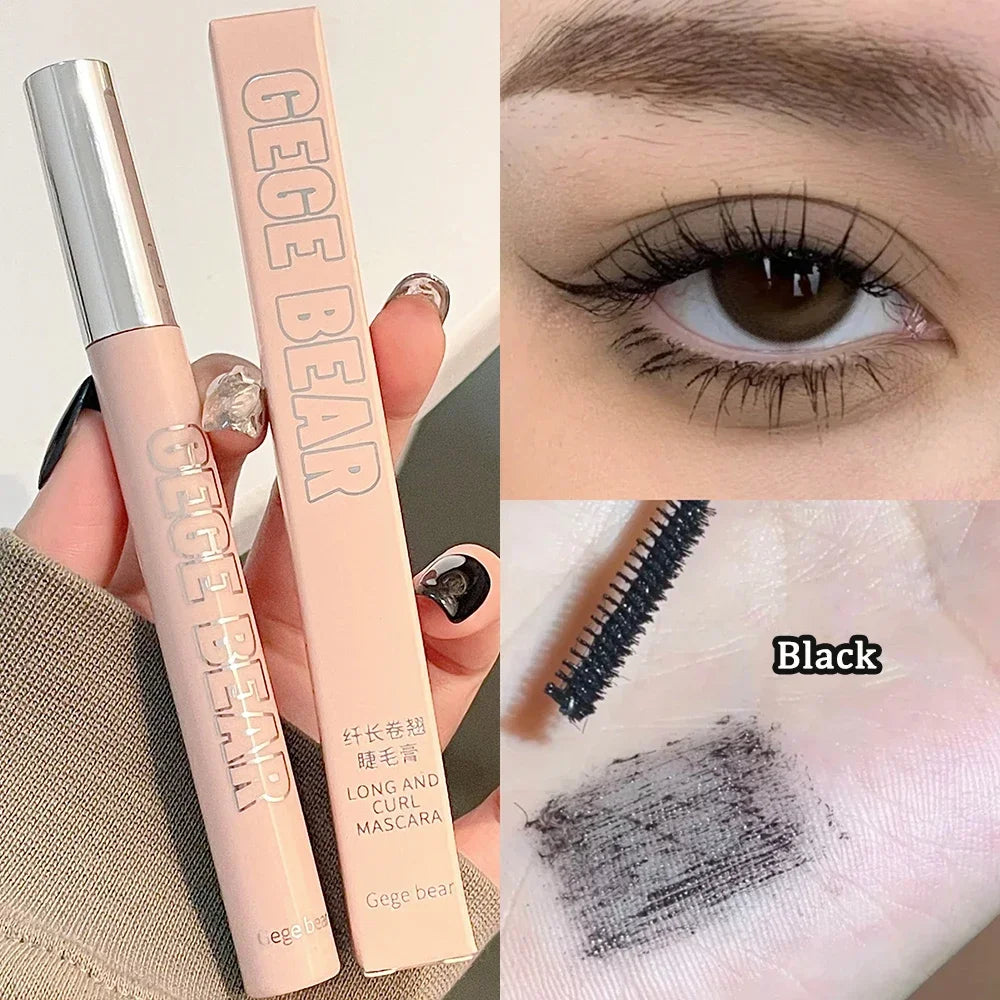 Blushimmer waterproof brown-black silk fiber matte mascara with ultra-fine brush for lengthening, curling, and fast-drying eyelash enhancement