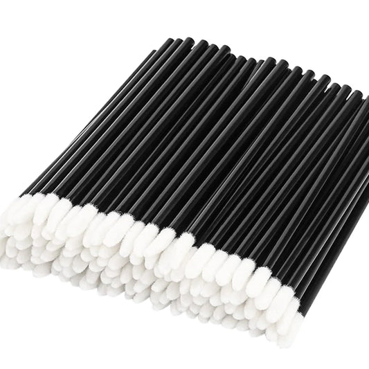 Set of 100 colorful Blushimmer lip brushes and applicators for makeup, eyelash extensions, and lipstick application.