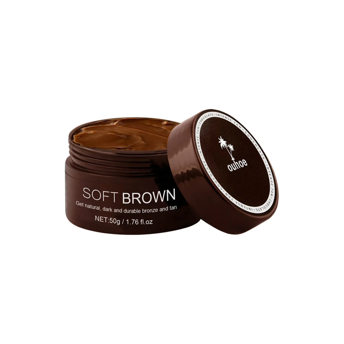 Blushimmer soft brown self-tanning cream for a natural summer tan, long-lasting sunless body lotion with bronzer for a beach-ready glow.