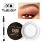 Blushimmer 3D Wild Eyebrow Tint Cream in waterproof matte brown black gel, showing the creamy texture and applicator brush.