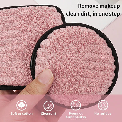 Set of 10 Blushimmer microfiber makeup remover cotton pads with soft, washable cleaning sponges for skincare and makeup removal.