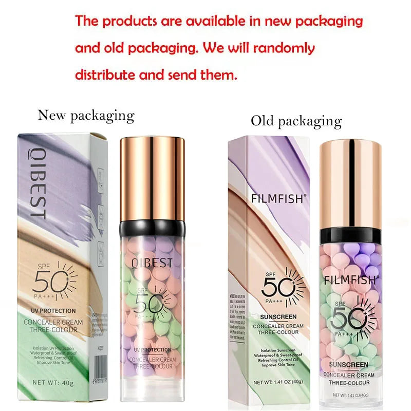 Blushimmer face makeup primer with tri-color cream contour, waterproof foundation, and natural base cream in 40g container.
