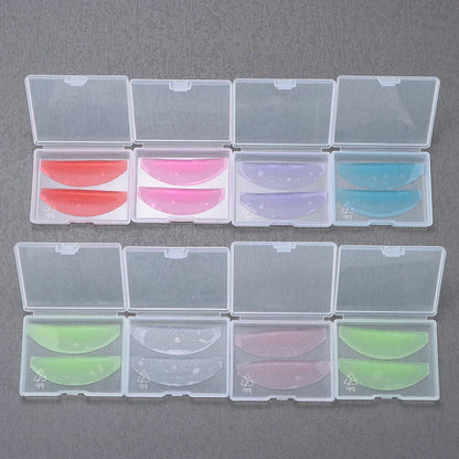 Pair of Blushimmer silicone eyelash perm pads and lifting rods, 3D eyelash curler accessory for lash lifting and styling.
