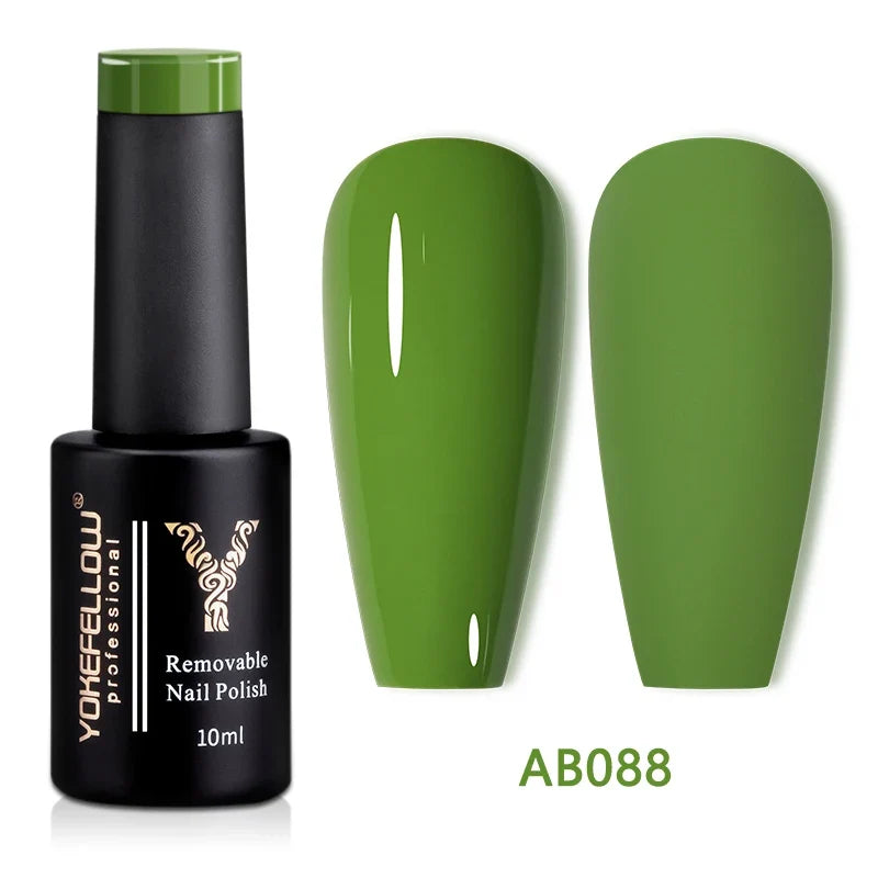 Blushimmer Yokefellow 10ml translucent pink gel nail polish in a clear bottle with a brush applicator, showcasing a high-quality UV gel varnish