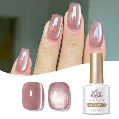 Born Pretty 10ml purple grape cat magnetic gel nail polish with whitening guava glass beads, vibrant nail supplies by Blushimmer.