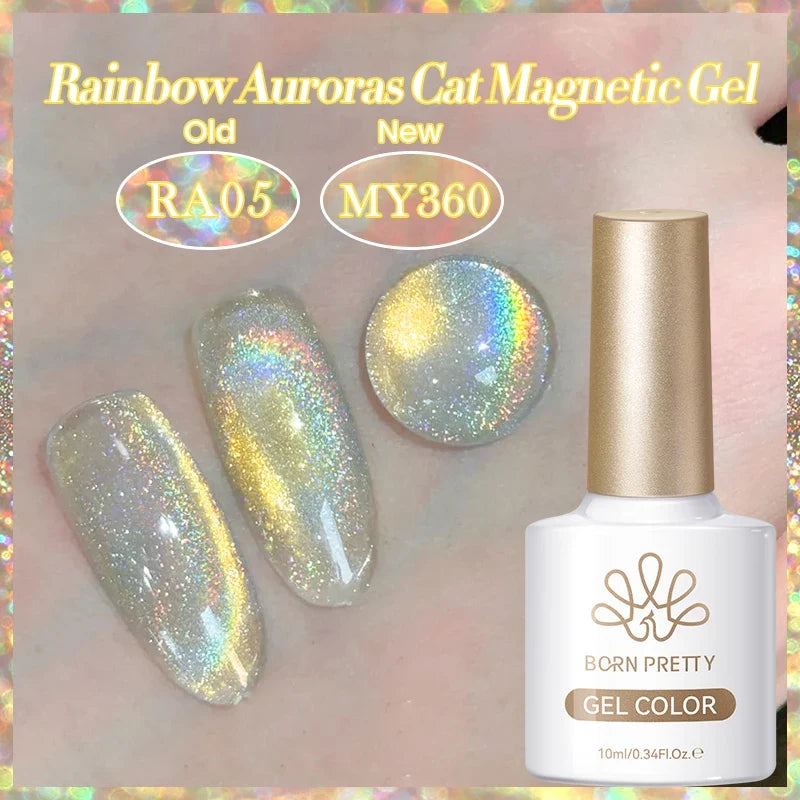 Blushimmer BORN PRETTY 117-color cat magnetic gel nail polish bottle, showing vibrant semi-permanent nail varnish in a 10ml container.
