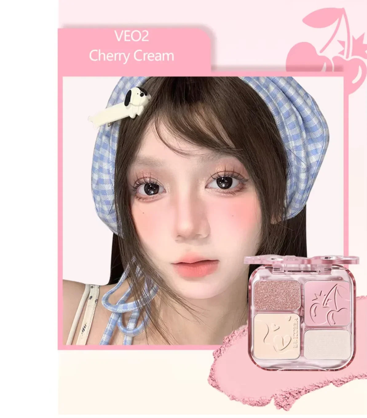 VEECCI Blushimmer 4-color contour palette with matte and shimmer bronzer, highlighter, and nude tones for long-lasting facial makeup.