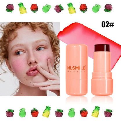 Blushimmer Milk Cooling Water Jelly Tint Lip and Cheek Stick with vibrant pink jelly texture and sleek packaging.