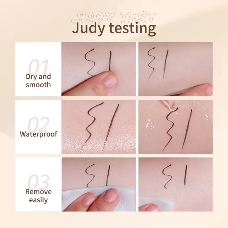 Blushimmer Judydoll liquid eyeliner in a sleek pen with a fine tip, waterproof, smudge-proof, and long-lasting for precise eye definition.