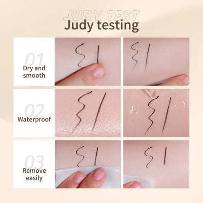 Blushimmer Judydoll liquid eyeliner in a sleek pen with a fine tip, waterproof, smudge-proof, and long-lasting for precise eye definition.