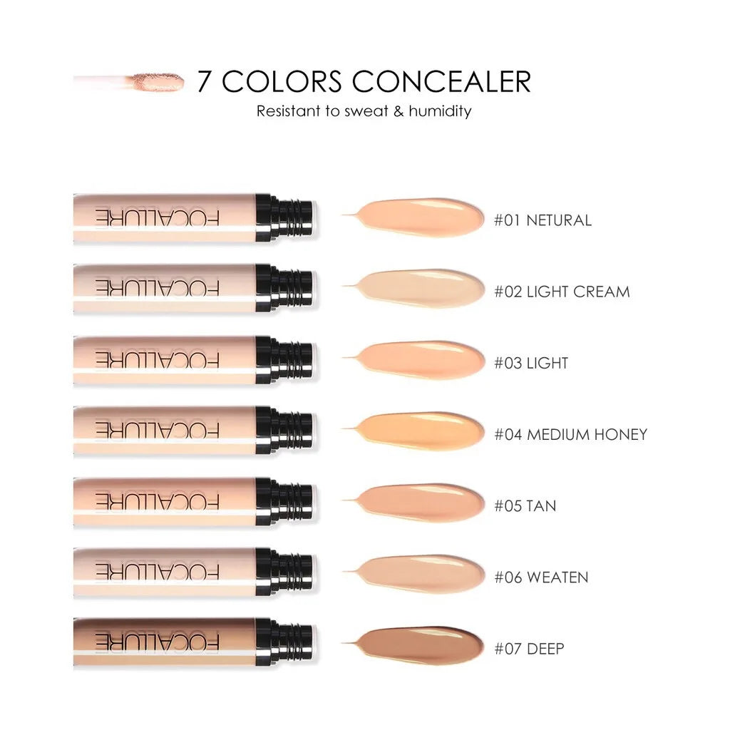 Wholesale FOCALLURE 7-color face concealer by Blushimmer, waterproof, full coverage liquid foundation for smooth, moisturizing makeup.