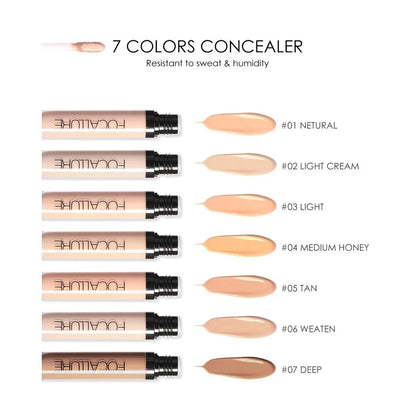 Wholesale FOCALLURE 7-color face concealer by Blushimmer, waterproof, full coverage liquid foundation for smooth, moisturizing makeup.