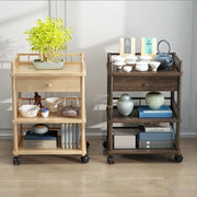 Modern Salon Furniture Beauty Salon Solid Wood Salon Trolleys Barber Shop Special Tool Trolley Storage Rack Home Mobile Trolley