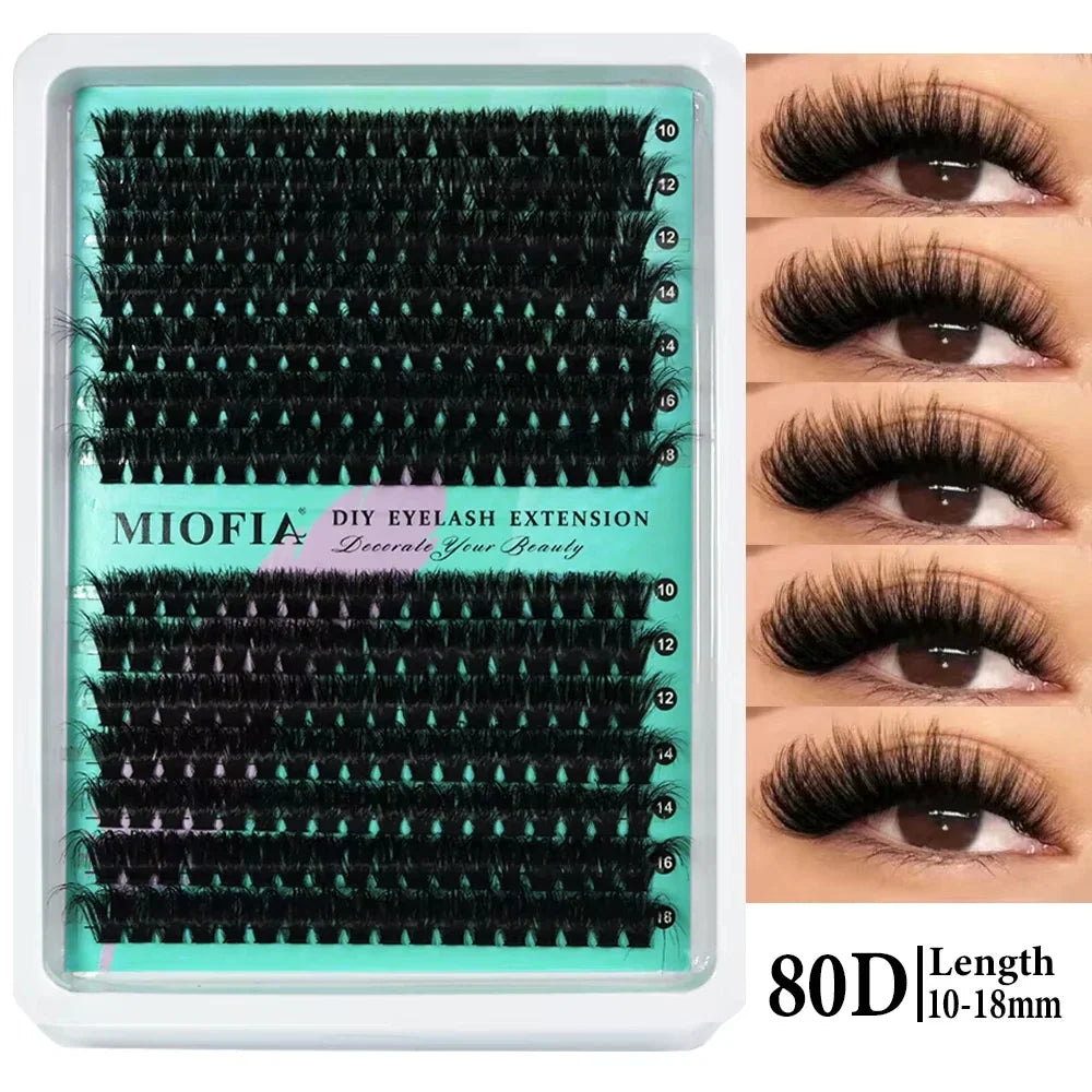 Blushimmer 14/30 rows DIY 5D fluffy eyelash clusters, 10-18mm thick lash extension bundles with 30D-150D volume.