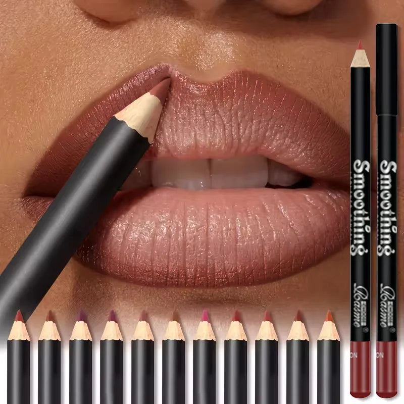Blushimmer waterproof matte lipliner pencil in red, with a moisturizing lipstick and contour tint for long-lasting lip color.