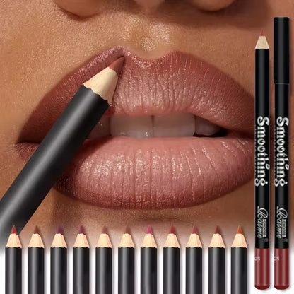 Blushimmer waterproof matte lipliner pencil in red, with a moisturizing lipstick and contour tint for long-lasting lip color.
